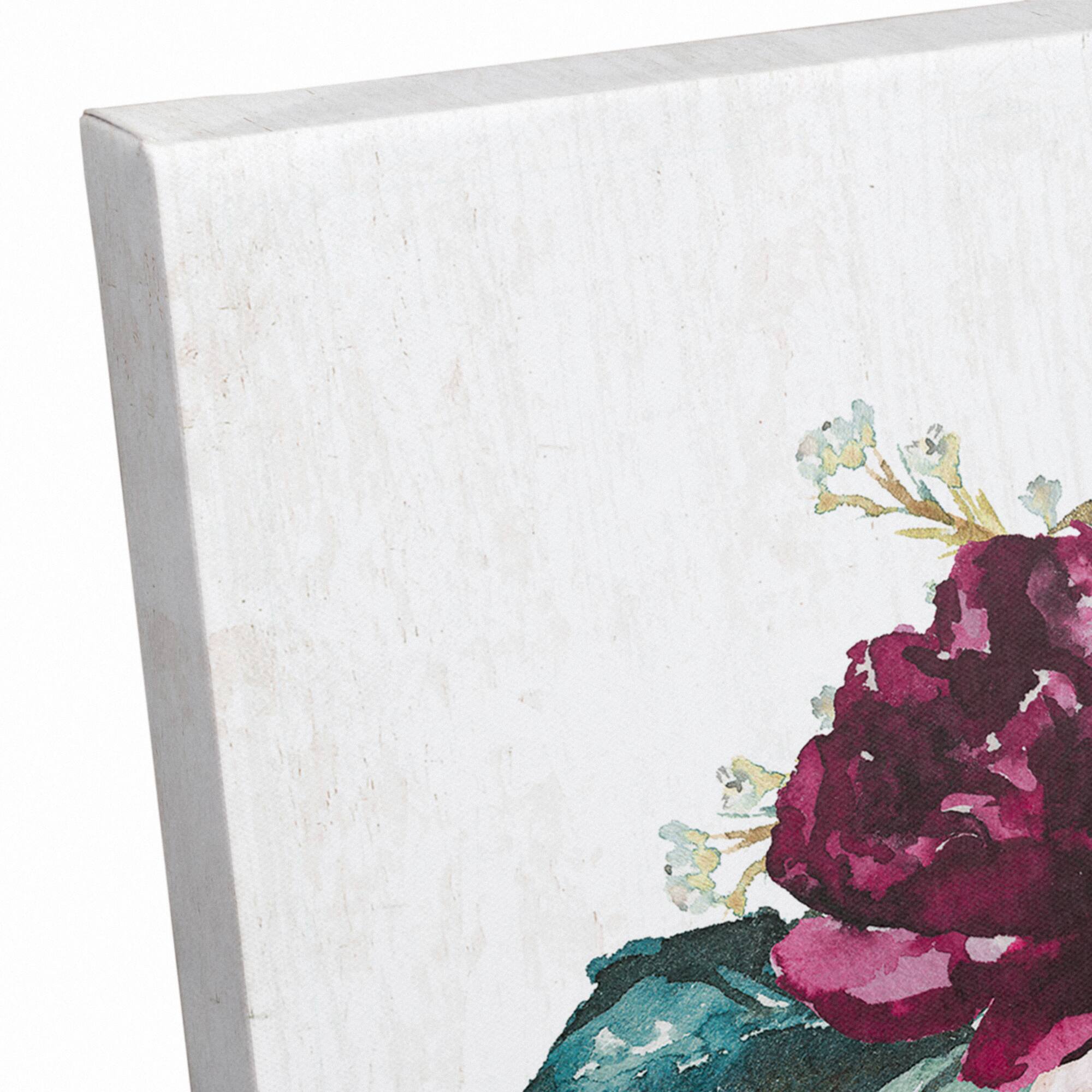 Jewel Toned Florals Canvas Wall Art